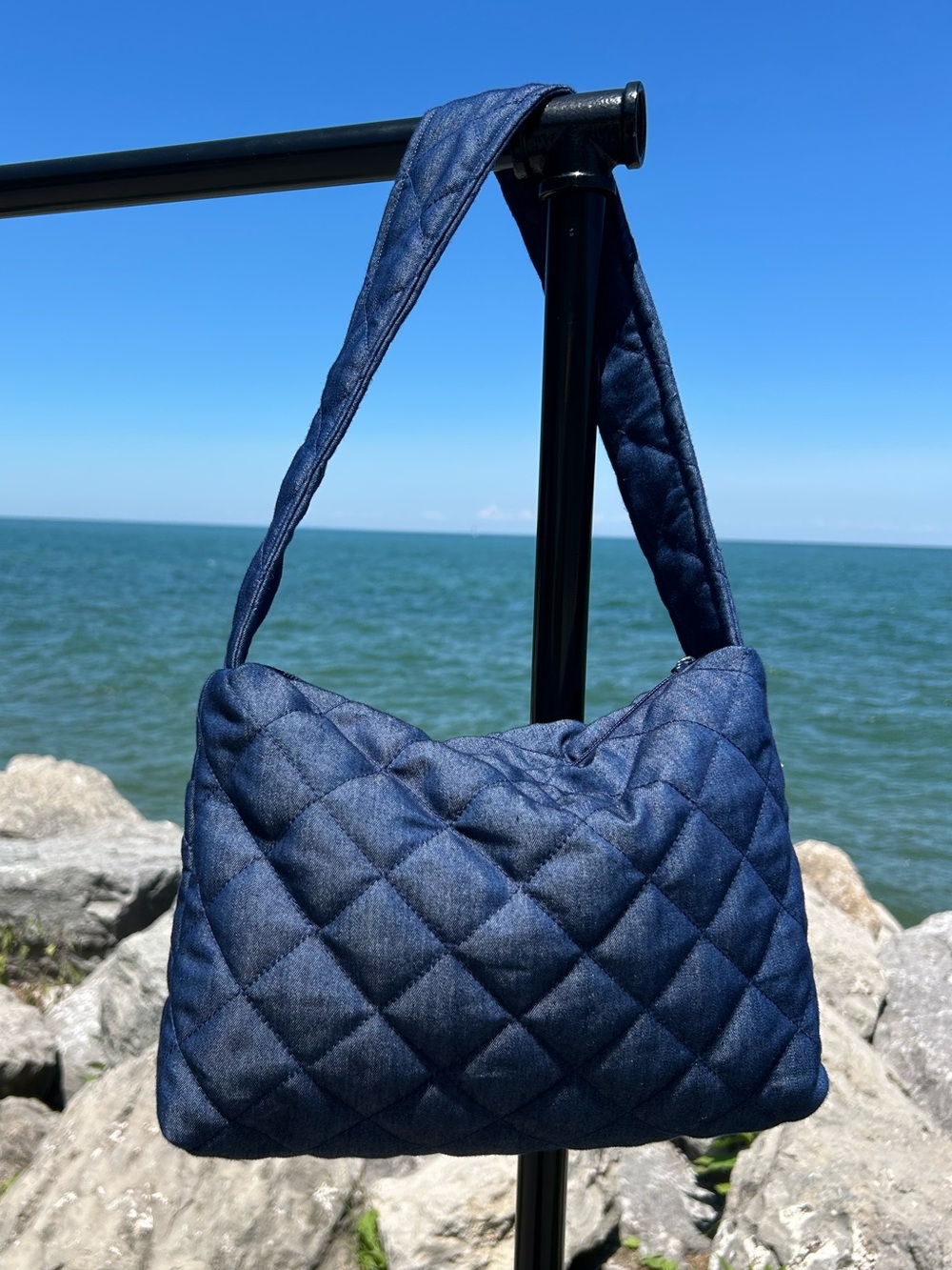 Quilted Denim Shoulder Bag - 🇨🇦 Made in Canada